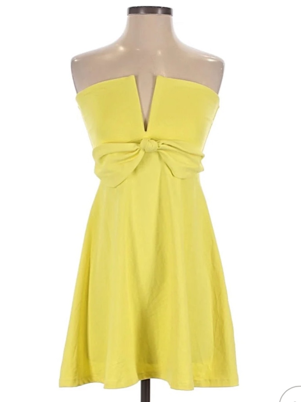 Susana Monaco Yellow Carryover Bow Strapless Dress